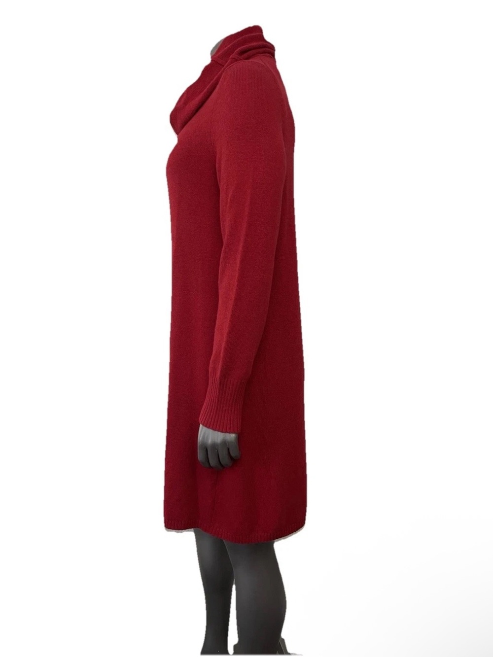 Banana Republic Dress Women’s L Red Sweater Luxury Cashmere Wool Blend Cowl Neck - Picture 4 of 10